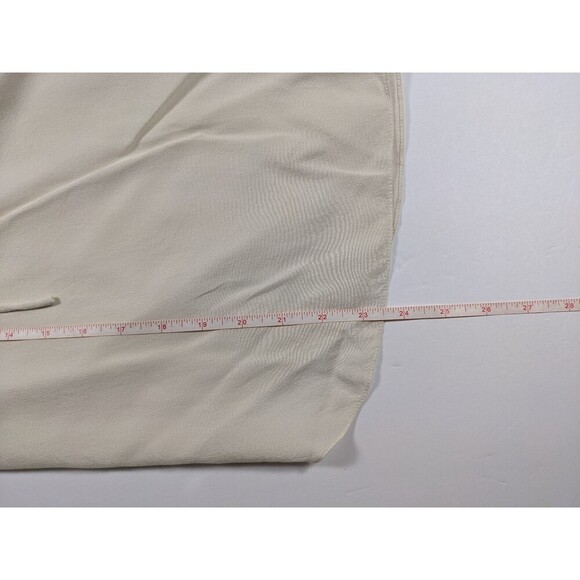 Magaschoni Silk Blouse Cream Ivory 2 Lace-up Neckline Pockets - Picture 7 of 7